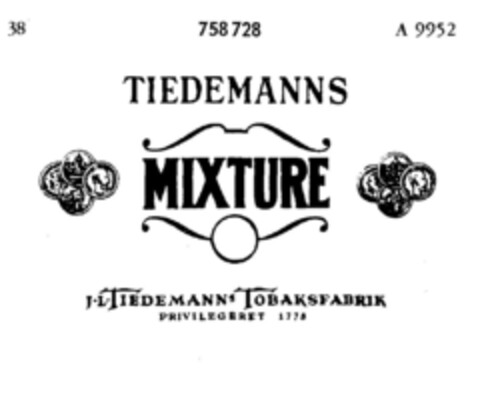 TIEDEMANNS MIXTURE Logo (DPMA, 26.08.1960)