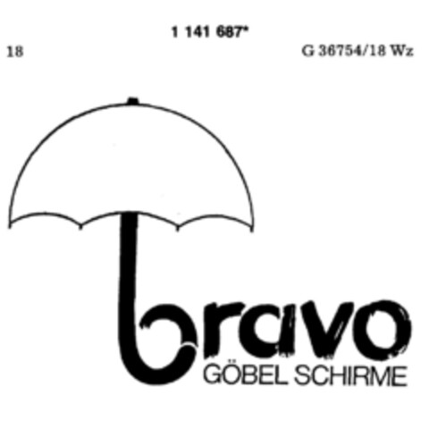 bravo GÖBEL SCHIRME Logo (DPMA, 05/06/1989)