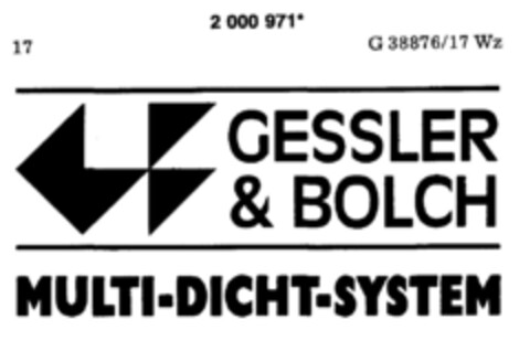 GESSLER & BOLCH  MULTI-DICHT-SYSTEM Logo (DPMA, 29.12.1990)