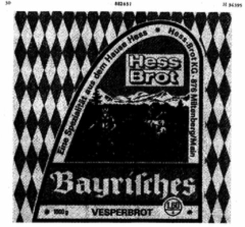 Bayrisches VESPERBROT Logo (DPMA, 21.05.1970)