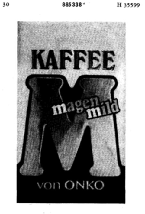 KAFFEE M magen mild von ONKO Logo (DPMA, 06/09/1971)