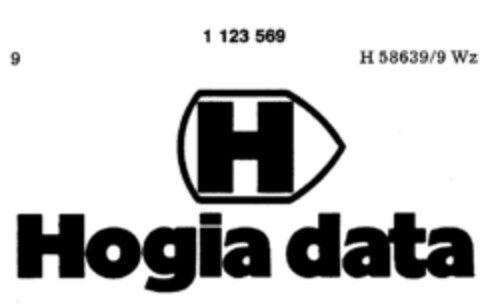 H Hogia data Logo (DPMA, 23.11.1987)