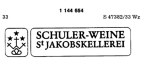 SCHULER-WEINE St JAKOBSKELLEREI Logo (DPMA, 10/18/1988)