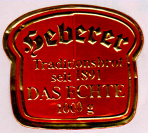 Heberer DAS ECHTE Traditionsbrot seit 1891 Logo (DPMA, 10/17/2001)