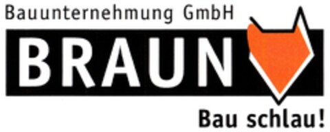 Bauunternehmung GmbH BRAUN Bau schlau! Logo (DPMA, 04/08/2009)