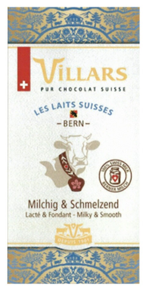 PUR CHOCOLAT SUISSE LES LAITS SUISSES -BERN- Milchig & Schmelzend Lacté & Fondant - Milky & Smooth Logo (DPMA, 14.07.2017)