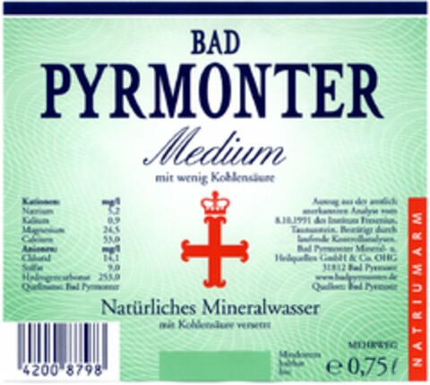 BAD PYRMONTER Medium Logo (DPMA, 17.12.2004)