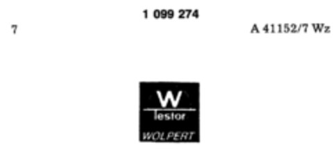 W Testor WOLPERT Logo (DPMA, 12.03.1986)