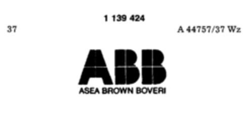 ABB ASEA BROWN BOVERI Logo (DPMA, 16.06.1988)