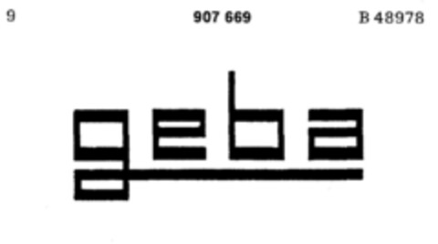 geba Logo (DPMA, 19.08.1972)