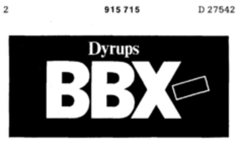 Dyrups BBX Logo (DPMA, 05.02.1973)