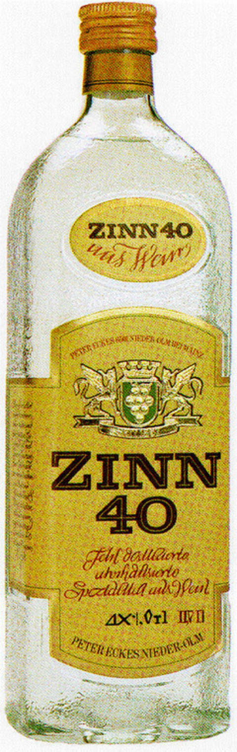 ZINN 40 uns Wein Logo (DPMA, 13.04.1984)