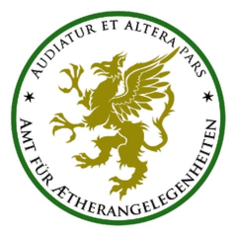 AUDIATUR ET ALTERA PARS AMT FÜR AETHERANGELEGENHEITEN Logo (DPMA, 06/05/2018)