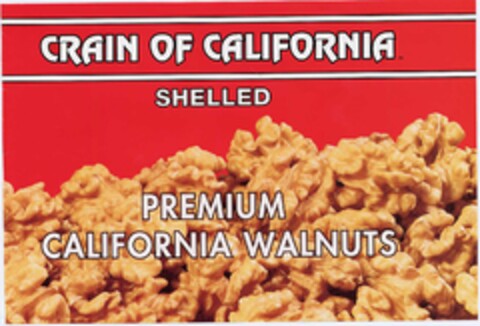 CRAIN OF CALIFORNIA SHELLED PREMIUM CALIFORNIA WALNUTS Logo (DPMA, 24.07.2002)