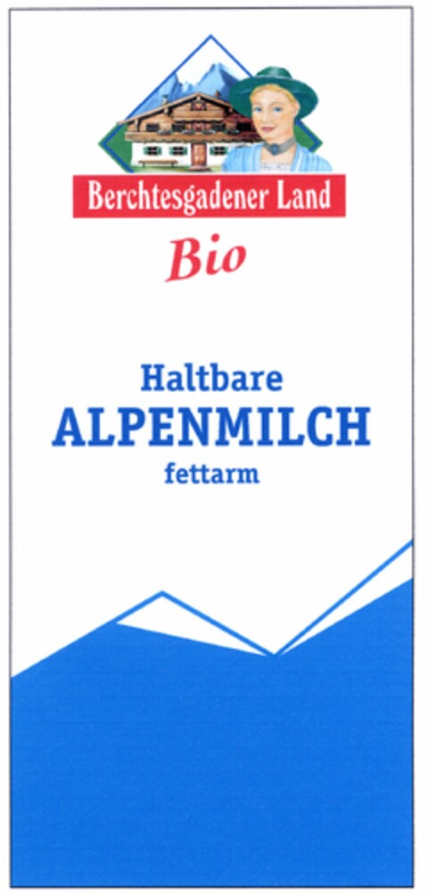 Berchtesgadener Land Bio Haltbare ALPENMILCH fettarm Logo (DPMA, 11/08/2004)