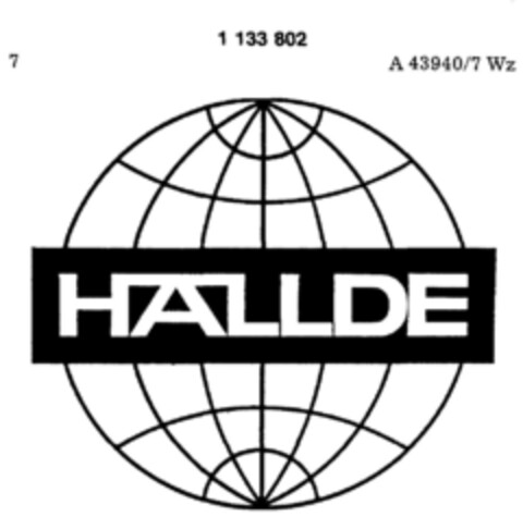 HALLDE Logo (DPMA, 12/30/1987)