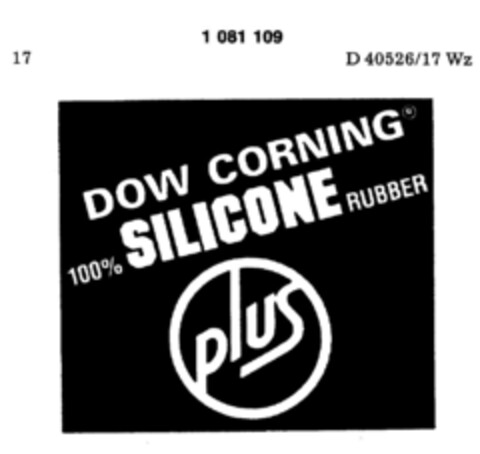 DOW CORNING  100 % SILICONE RUBBER plus Logo (DPMA, 28.12.1984)