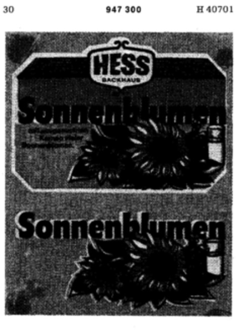 HESS BACKHAUS Sonnenblumen Logo (DPMA, 26.07.1975)