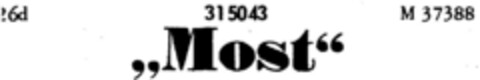 "Most" Für verwöhnten Geschmack Logo (DPMA, 28.02.1924)