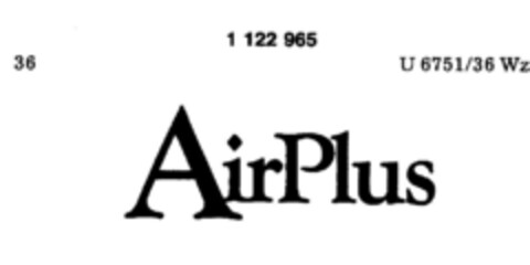 Air Plus Logo (DPMA, 22.08.1986)