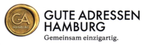 GA HAMBURG GUTE ADRESSEN HAMBURG Gemeinsam einzigartig. Logo (DPMA, 22.06.2012)