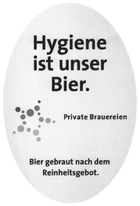 Hygiene ist unser Bier. Private Brauereien Bier gebraut nach dem Reinheitsgebot. Logo (DPMA, 08.10.2012)