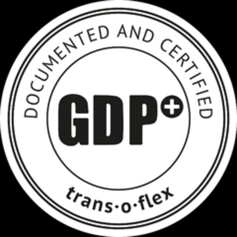 GDP+ DOCUMENTED AND CERTTFIED trans·o·flex Logo (DPMA, 02.11.2021)