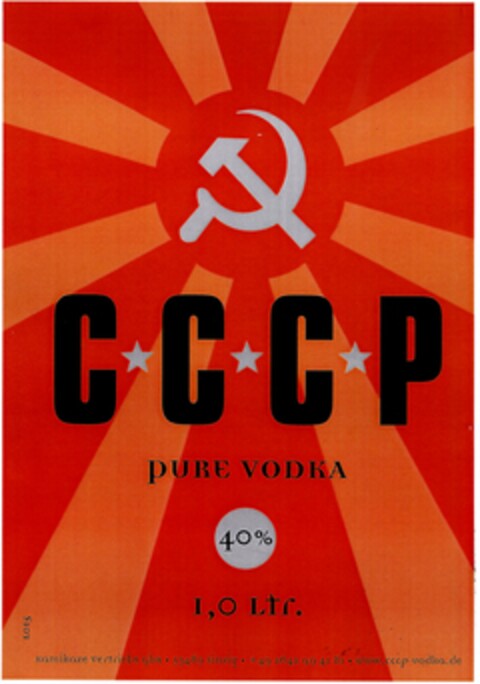 CCCP PURE VODKA Logo (DPMA, 19.03.2004)