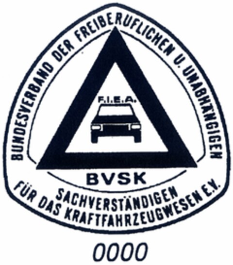 BVSK SACHVERSTÄNDIGEN FÜR DAS KRAFTFAHRZEUGWESEN E.V. Logo (DPMA, 07/14/2005)