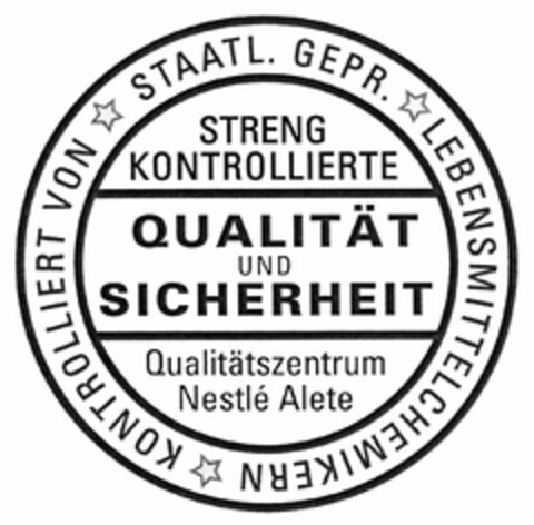 STRENG KONTROLLIERTE QUALITÄT UND SICHERHEIT Logo (DPMA, 06.09.2005)