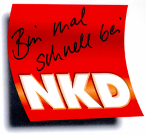 Bin mal schnell bei NKD Logo (DPMA, 01.07.1998)
