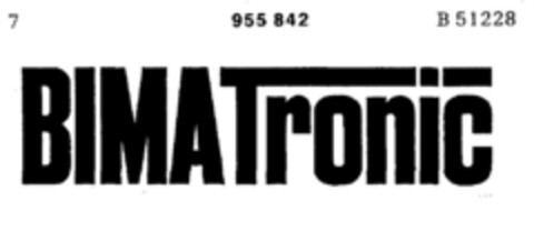 BIMA Tronic Logo (DPMA, 19.07.1973)
