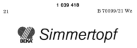 BEKA Simmertopf Logo (DPMA, 31.03.1982)