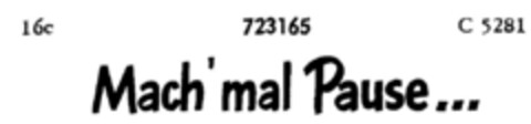 Mach'mal Pause... Logo (DPMA, 23.12.1954)