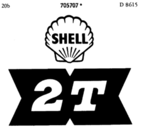 SHELL 2 T Logo (DPMA, 03.07.1957)