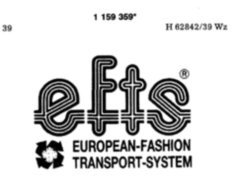 efts  EUROPEAN-FASHION TRANSPORT-SYSTEM Logo (DPMA, 15.01.1990)