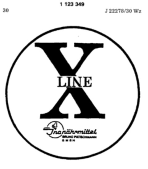 X LINE Ina nährmittel Logo (DPMA, 10/12/1987)