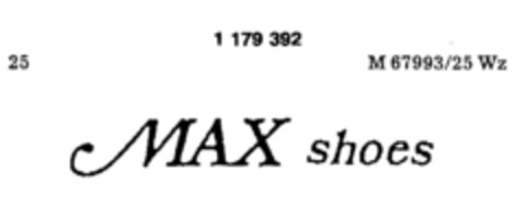 MAX shoes Logo (DPMA, 14.08.1990)