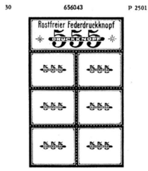 555 Rostfreier Federdruckknopf Logo (DPMA, 07/21/1952)