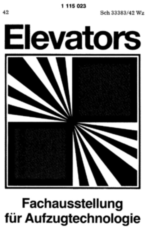 Elevators Fachausstellung für Aufzugtechnologie Logo (DPMA, 06.05.1987)