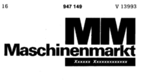 MM Maschinenmarkt Logo (DPMA, 10.05.1973)