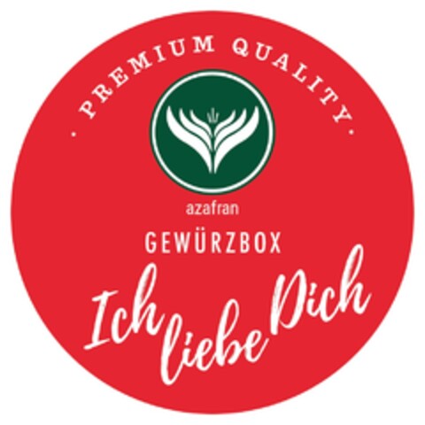 azafran GEWÜRZBOX Ich liebe Dich · PREMIUM QUALITY · Logo (DPMA, 04/19/2021)