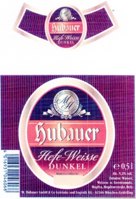 Hubauer Hefe-Weisse DUNKEL Logo (DPMA, 02/20/2007)