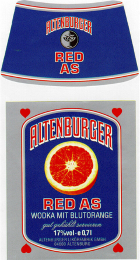 ALTENBURGER RED AS Logo (DPMA, 27.04.1995)