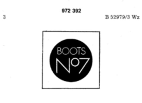 BOOTS NO 7 Logo (DPMA, 08/06/1974)