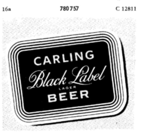 CARLING Black Label LAGER BEER Logo (DPMA, 04.10.1962)