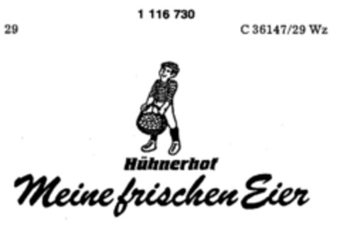 Hühnerhof Meine frischen Eier Logo (DPMA, 21.02.1987)