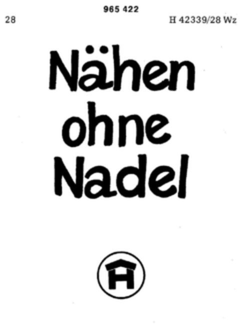 Nähen ohne Nadel Logo (DPMA, 27.10.1976)