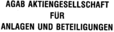 AGAB AKTIENGESELLSCHAFT FüR ANLAGEN UND BETEILIGUNGEN Logo (DPMA, 02.04.1979)