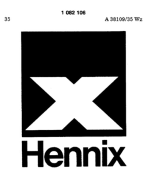 Hennix X Logo (DPMA, 01/25/1984)